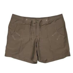 Columbia Shorts Womens Sz Large Brown Active Hiking Athletic Cotton Blend Zip Up